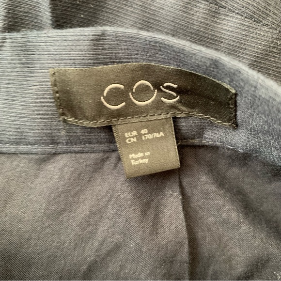 COS Curved Hem High Low Rounded Hem Silk Cotton Midi Skirt - Picture 7 of 7